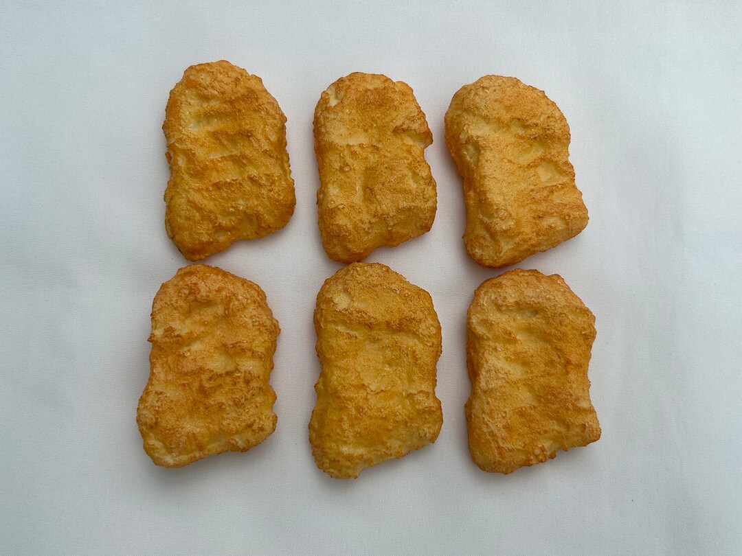 6 PCS Fake Chicken Nuggets Artificial Food for Display, Kitchen Decor