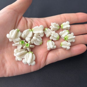 100 PCS Fake Calotropis Giantea Dahlia Crown Flower Clay Flower for Jewelry Making, Garland, DIY image 2