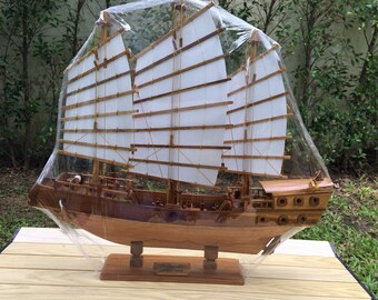 Traditional Chinese Junk Model, Ship Model Feng Shui  20 inches long