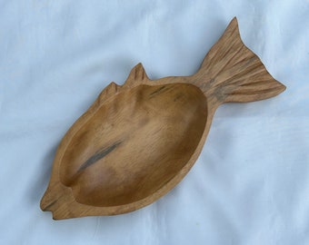 Wood Tray Serving Food Tray Fish Shape