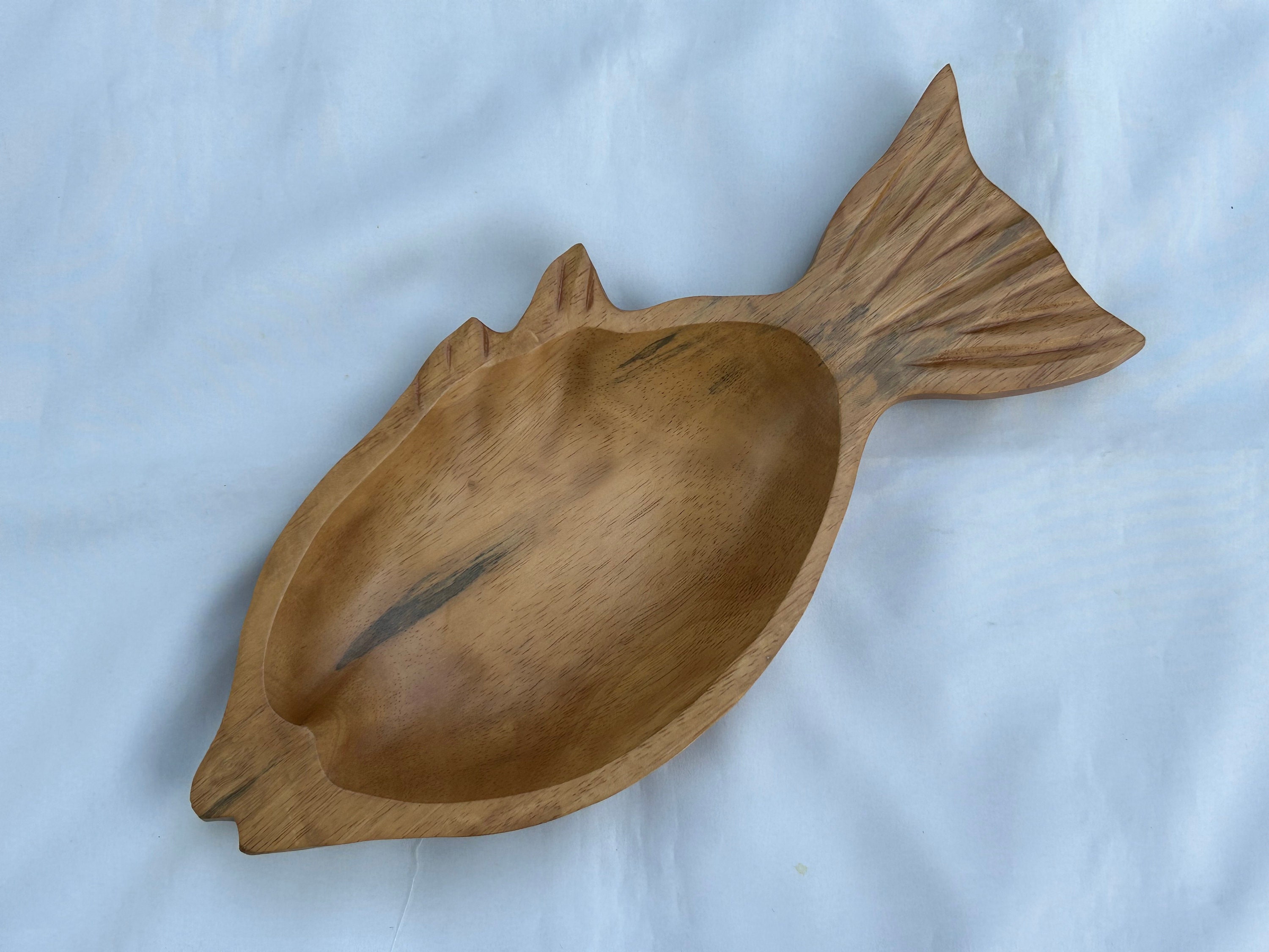 Buy Wood Tray Serving Food Tray Fish Shape Online in India 
