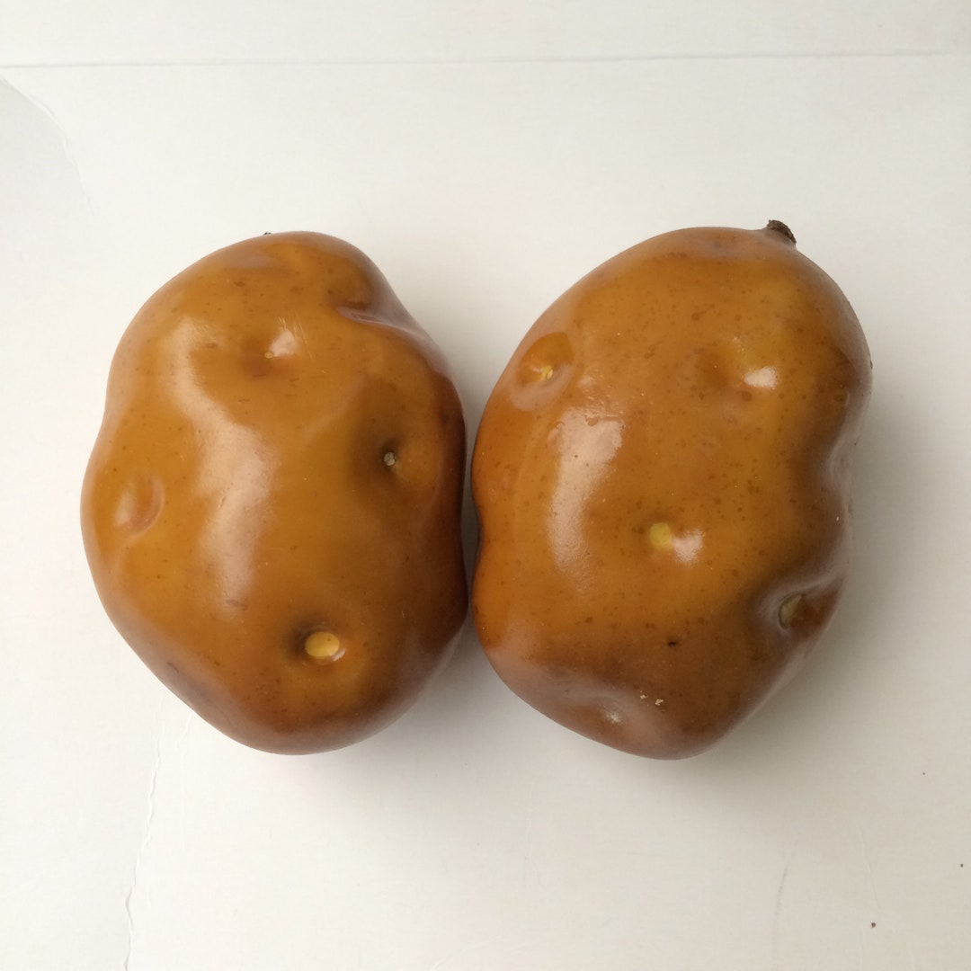 2 PCS Fake Brown Potatoes Artificial Vegetable for Display, Kitchen