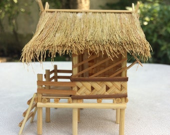 Traditional Thai House Model Hut Model Thai Spirit House Miniature Doll House