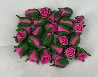 Clay Rose Flower Bead for Jewelry Making, Garland, DIY, Craft Supplies