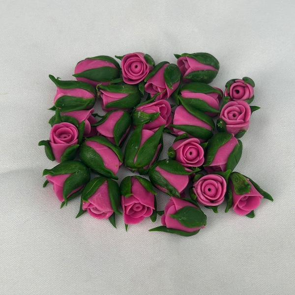 Clay Rose Flower Bead for Jewelry Making, Garland, DIY, Craft Supplies