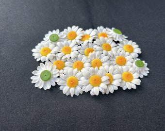 20 PCS White Clay Daisy for Jewelry Making, DIY, Craft Supplies