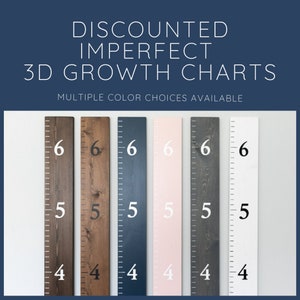 Discounted Sale Imperfect Stock 3D Growth Charts | Playroom Decor | Wall Ruler | Personalized Wood Growth Chart | Nursery Decor Signs | Art