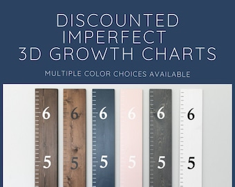 Discounted Sale Imperfect Stock 3D Growth Charts | Playroom Decor | Wall Ruler | Personalized Wood Growth Chart | Nursery Decor Signs | Art
