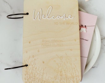 Baby Shower Card Keeper| Wildflowers | Personalized Baby Gift | Card Storage | Card Book | Card Keeper | New Baby Gift | First Birthday Gift