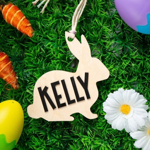 Étiquette personnalisée pour panier de Pâques | Étiquettes lapin de Pâques | Décoration de panier de Pâques | Étiquette-cadeau de Pâques | Cadeaux de Pâques pour enfants | Premier panier de Pâques