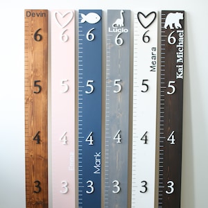 Growth Chart Ruler 3D Playroom Decor Wall Ruler Personalized Wood Growth Chart Nursery Decor Signs Kids Wall Art Toddler Bedroom image 3