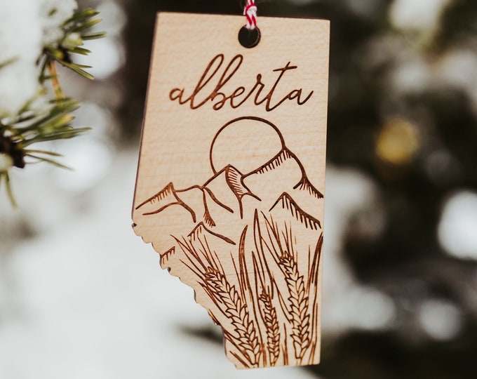 Alberta Ornament | Alberta Gifts | Canadian Gifts | Christmas Ornaments | Stocking Stuffer | Canadian Make | Alberta Made | Wood Ornament