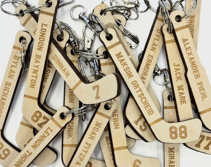 Personalized Hockey Stick Keychains