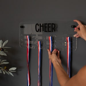 Customizable Acrylic Cheer Medals Holder  | Gymnastics Ribbons | Dancer Gifts | Sports Gifts | Dance Team Gifts | Dance Competition Medals