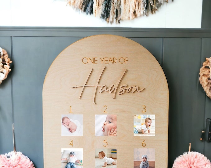 Arched First Birthday Photo Board