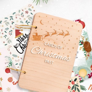Livret de gardien de cartes de Noël | Porte-cartes de Noël | Cartes de Noël du passé |  Porte-cartes de Noël | Album photo | Porte-cartes de Noël