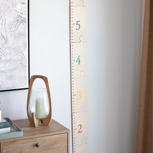 Regenboogpuzzel groeimeter liniaal 3D | Speelkamerdecoratie | Houten puzzel | Verjaardagscadeau | Borden kinderkamerdecoratie | Muurkunst voor kinderen | Nieuw babycadeau