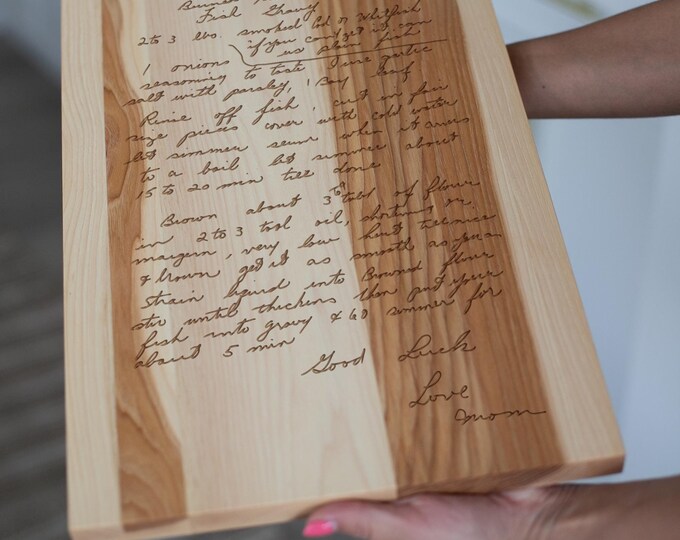 Recipe Engraved Charcuterie Board |  Wood Cutting Board | Mother's Day Gift | Sentimental Christmas Present | Favorite Recipes | Keepsakes
