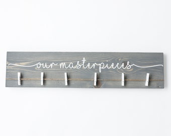 3D Look What I Made Sign | 24" Our Masterpieces Sign | Playroom Decor | Kids Art Display Signs | Playroom Wall Art | Toddler Room Decor Sign
