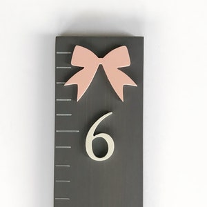Growth Chart Ruler | Kids Playroom Decor | Wall Ruler | Wood Growth Chart | Nursery Decor | Kids Wall Art | Height Ruler | Girls Bow Decor