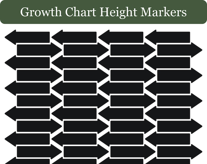 FREE SHIPPING | Tab Arrow Height Markers Growth Chart | Write On Arrows | Simple Arrow Decal | Arrow to Mark Height | Personalized