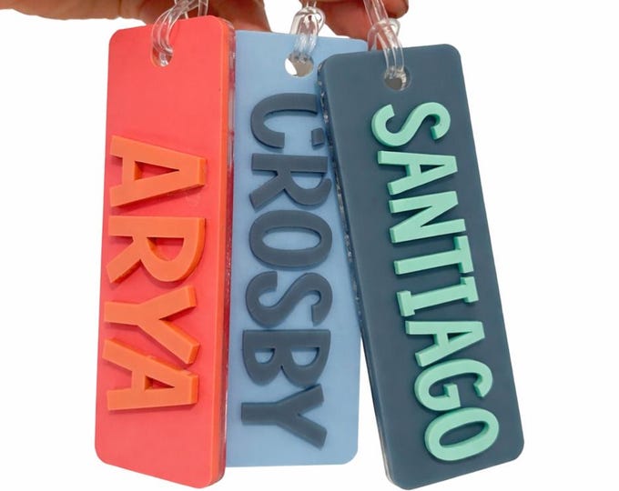 Personalized Kids Name Tags | Luggage Tag | Duffle Bag Tag  | Kids Backpack Tag | Personalized Kids |  Back to School Gifts | Diaper Bag Tag