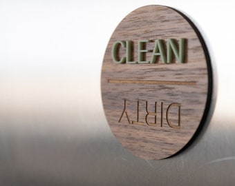 Dishwasher Sign | Kitchen Magnet  Dishwasher Clean Dirty | Dishes Reminder | Wedding Gift | Housewarming Gift | Gift for Homeowners