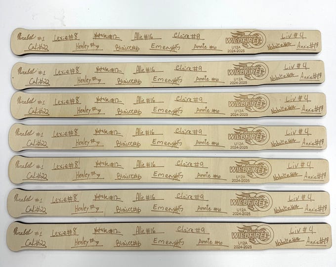 Engraved Signatures and Logo Ringette Team Mini Sticks