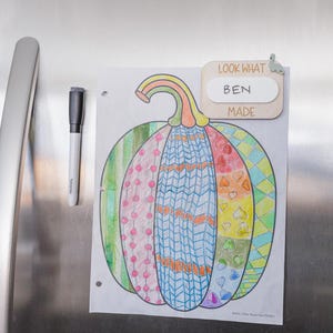 Look What I Made Magnets | Artwork Magnets | Kids Artwork Display | Kids Artwork Magnet | Name Magnets | Personalized Magnet Green Dino