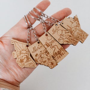 Province Keychains | Wood Engraved Keychains | Gifts for Him | Saskatchewan Gifts | Manitoba Gifts | British Columbia Gifts | Alberta Gift