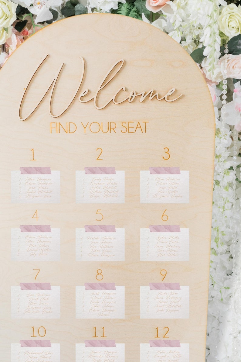 Wedding Seating Chart Find Your Seat Sign Wedding Seating Chart Sign Table Seating Chart Seating Plan Custom Wedding Decor image 6