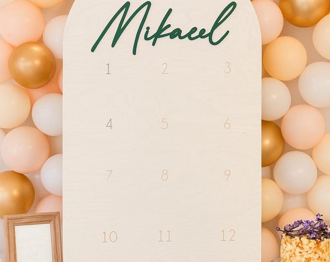Arched First Birthday Photo Board