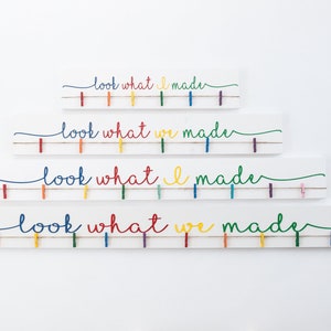 3D Kids Craft Look What I Made Sign | Kids Art Display Signs | Playroom Wall Art | Kids Room Decor | Rainbow Wall Decor | Kids Christmas