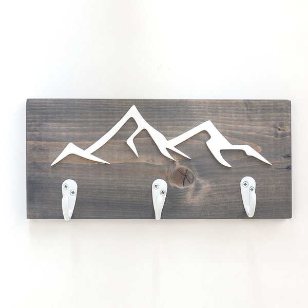 Mountain Decor Key Holder Sign | 3D Sign | Jacket Holder Hook Sign | Key Rack Sign | Leash Holder | Housewarming Gift | Key Holder