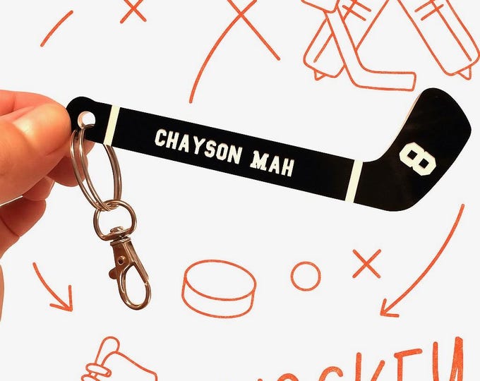 Personalized Hockey Stick Keychains