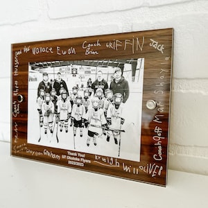 Engraved Name Hockey Team Photo Frames