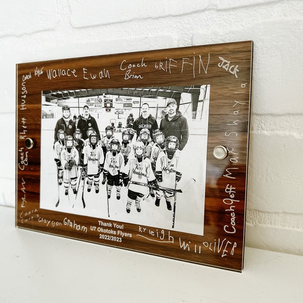 Engraved Name Hockey Team Photo Frames