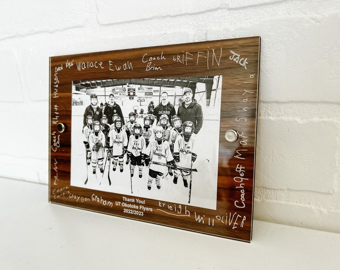 Engraved Name Hockey Team Photo Frames
