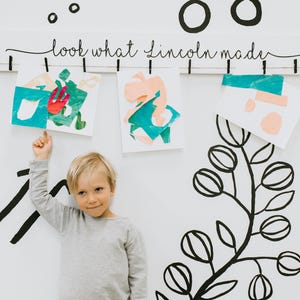 3D Look What I Made Sign | 36&quot; Personalized Name | Children&#39;s Art Display Sign | Kids Art Display Sign | Kids Room Decor | Playroom Wall Art