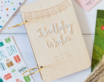 Birthday Card Keeper Book | Keepsake Card Holder | Wood Greeting Card Holder | Card Keepsake | Card Keeper Organizer | Card Storage