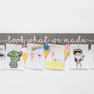 3D Kids Craft Look What I Made Sign | 60&quot; Children&#39;s Art Display Signs |  Toddler Room Decor | Kids Art Display Sign | Toddler Decor Artwork
