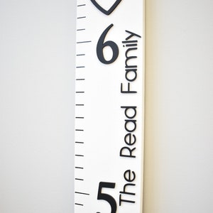 Growth Chart Ruler 3D Playroom Decor Wall Ruler Baby Shower Gift Chart Nursery Decor Signs Kids Wall Art Toddler Bedroom White Painted/Blk #s