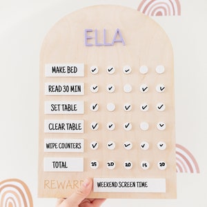 Kids Chore Chart | Kinder Belohnungstabelle | Chart für die tägliche Hausarbeit | Messlatte für Kinder | Kleinkind Belohnungsglas | Kinder Routine Chart | Benutzerdefinierte Chore