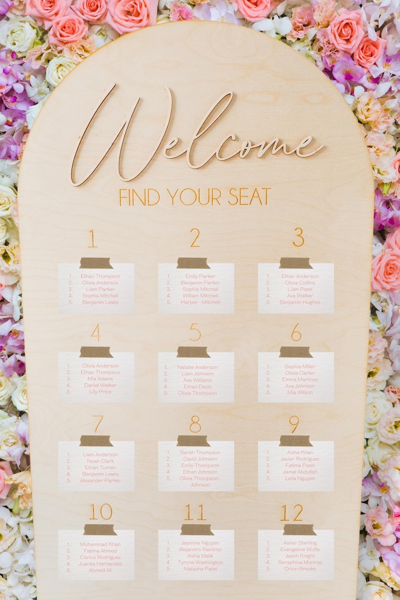 Wedding Seating Chart Find Your Seat Sign Wedding Seating Chart Sign Table Seating Chart Seating Plan Custom Wedding Decor image 5