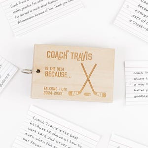 Livre souvenir pour entraîneur de hockey |  Cadeau de remerciement personnalisé pour entraîneur de hockey | Cadeaux pour entraîneur d'équipe de hockey |  Cadeaux de tournoi | Cadeaux de hockey