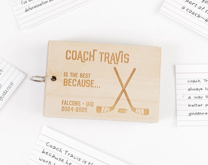 Engraved Hockey Coach Gift Keepsake Book
