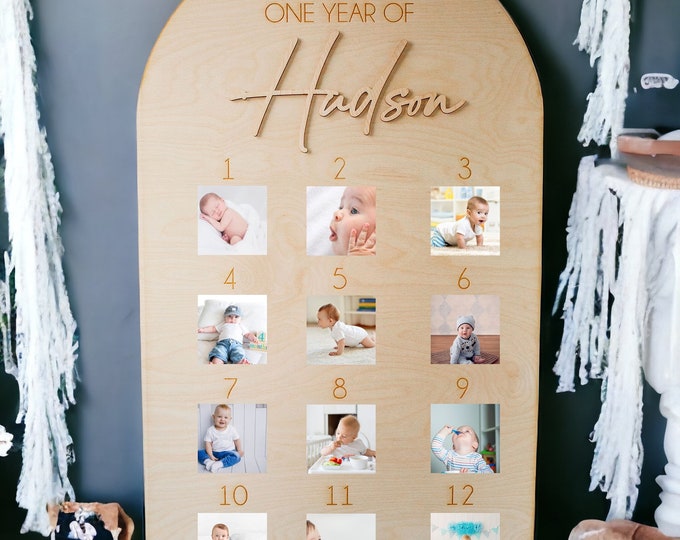 Arched First Birthday Photo Board
