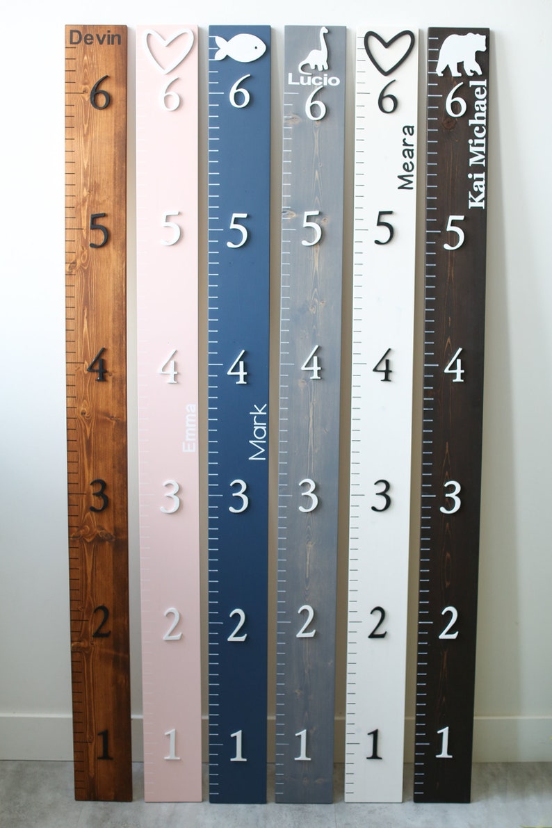 Growth Chart Ruler 3D Playroom Decor Wall Ruler Personalized Wood Growth Chart Nursery Decor Signs Kids Wall Art Toddler Bedroom image 3