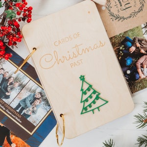 Livret de gardien de cartes de Noël | Porte-cartes de Noël | Cartes de Noël du passé |  Porte-cartes de Noël | Album photo | Porte-cartes de Noël