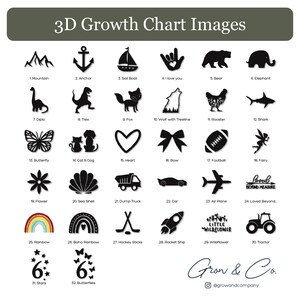 3D Wood Growth Chart Ruler Personalized Kids Decor Wall Wood Ruler Nursery Decor Playroom Decor Growth Ruler Family Growth Chart image 7
